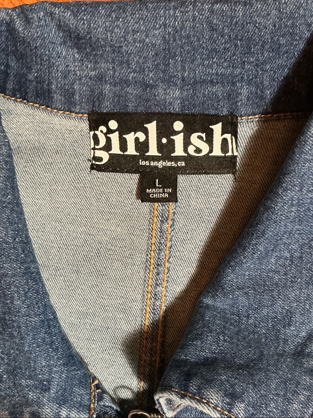 Girl.ish Classic Blue Denim Short-Sleeve Zip-Front Jumpsuit - Picture 2 of 11